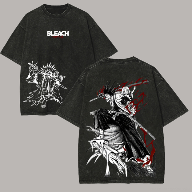 Bleach Printed Unisex Washed T-Shirt Image - 2