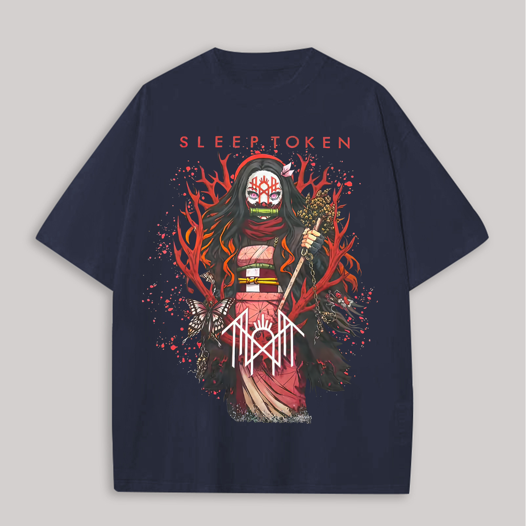 Sleep Token Demon Slayer Nezuko Kamado Printed Unisex Oversized T-shirts