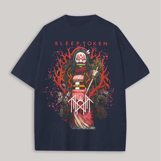 Sleep Token Demon Slayer Nezuko Kamado Printed Unisex Oversized T-shirts