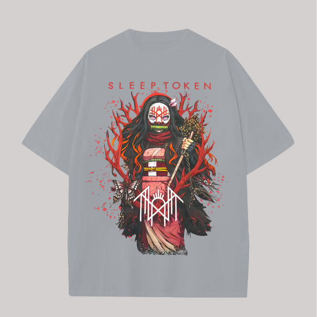 Sleep Token Demon Slayer Nezuko Kamado Printed Unisex Oversized T-shirts