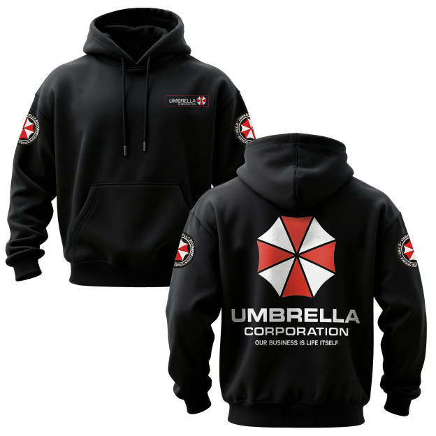 Resident Evil Umbrella Corporation Printed Fleece-lined Unisex Hoodie Image - 1