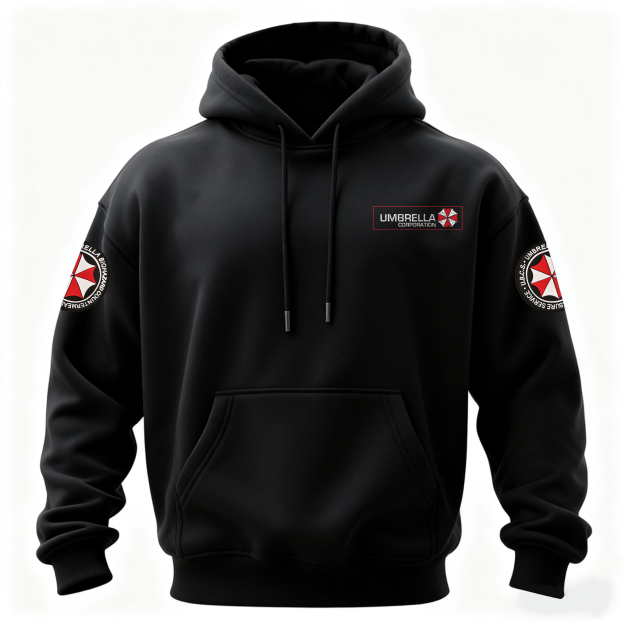 Resident Evil Umbrella Corporation Printed Fleece-lined Unisex Hoodie Image - 3