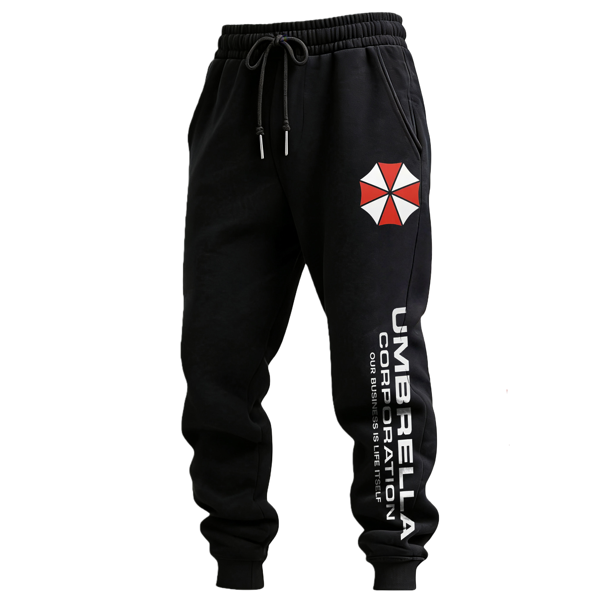Resident Evil Umbrella Corporation Print Men's Fleece-lined Sweatpants Image - 1