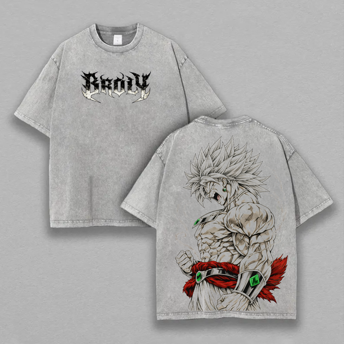 Dragon Ball Z Broly Printed Unisex Washed T-Shirt Image - 1