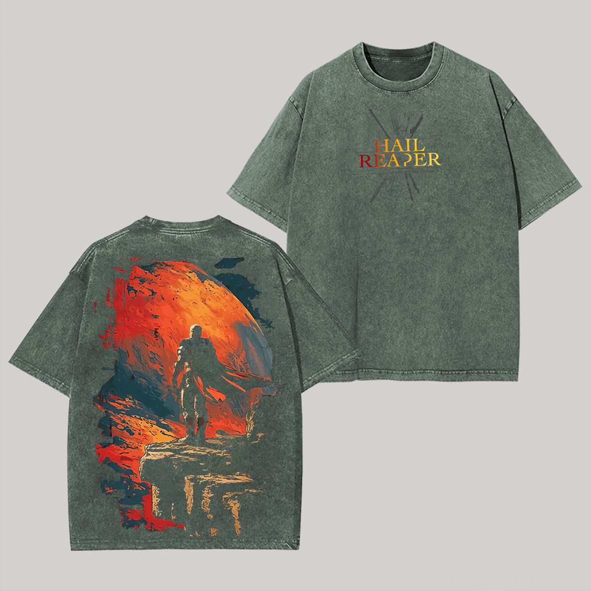 Red Rising Printed Unisex Washed T-Shirt Image - 2