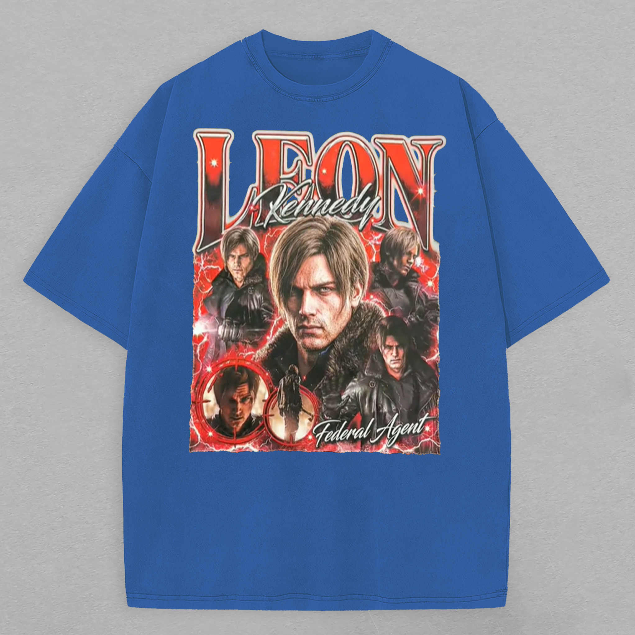Resident Evil Leon S. Kennedy Printed Oversized Unisex T-shirt Image - 10