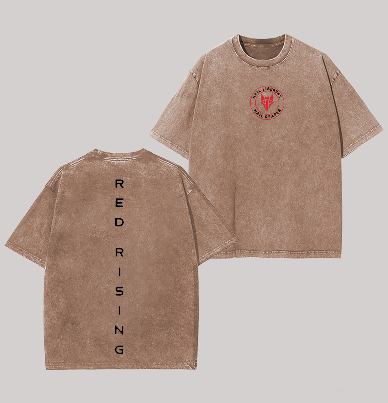 Red Rising Printed Unisex Washed T-Shirt Image - 6