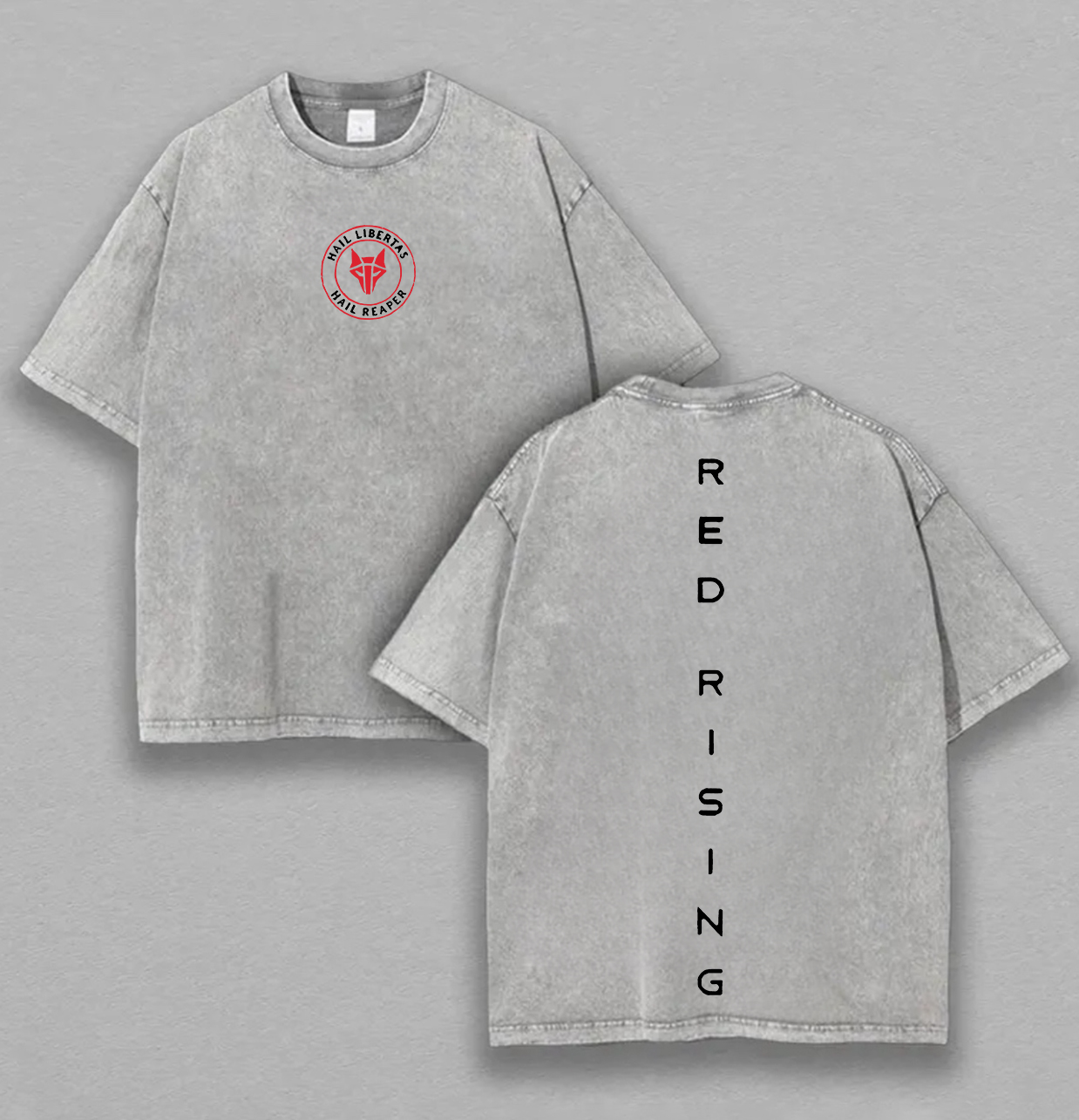 Red Rising Printed Unisex Washed T-Shirt Image - 2