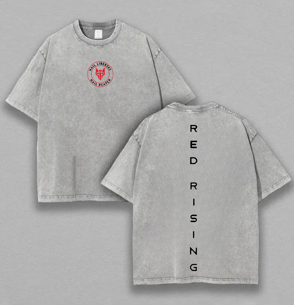 Red Rising Printed Unisex Washed T-Shirt Image - 2