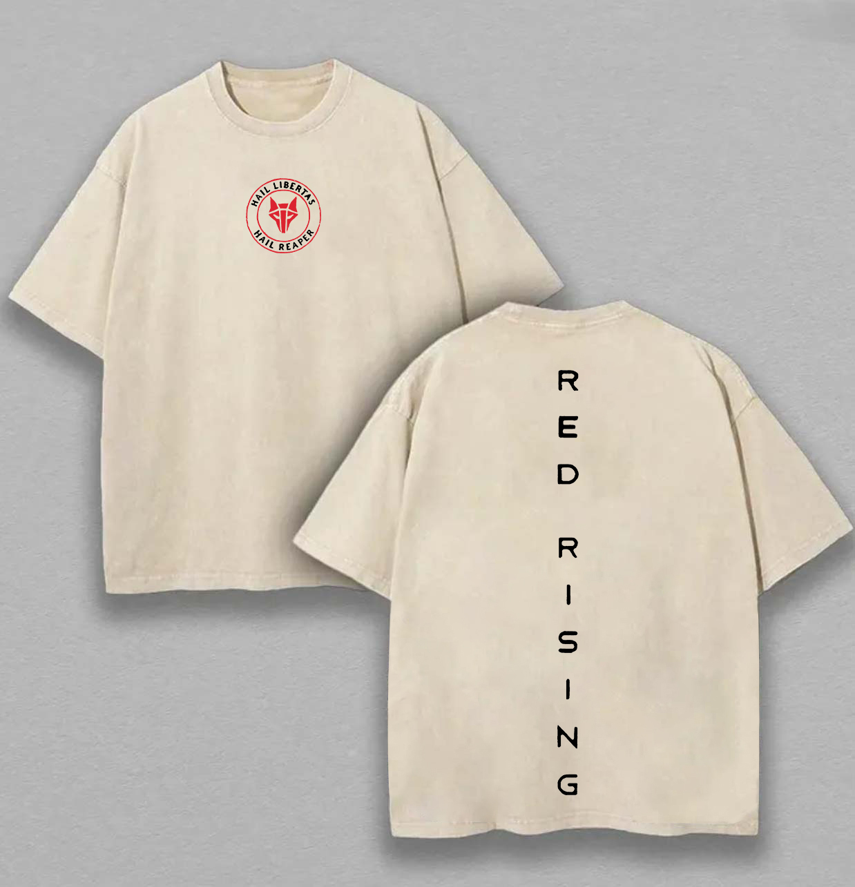 Red Rising Printed Unisex Washed T-Shirt Image - 3