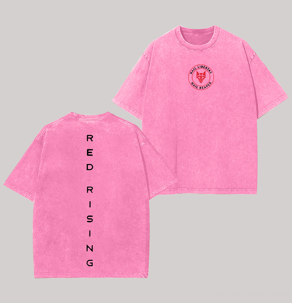 Red Rising Printed Unisex Washed T-Shirt Image - 7