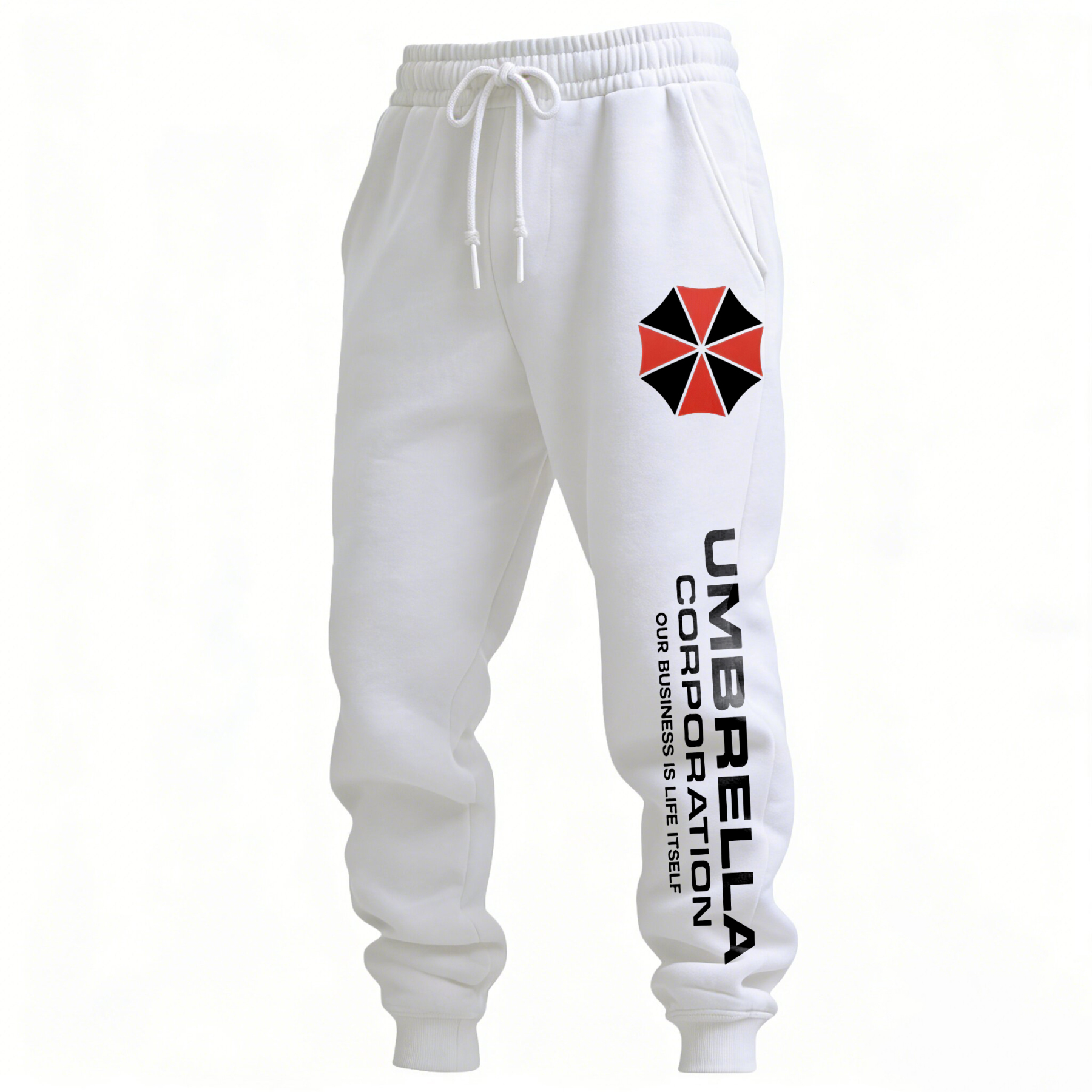Resident Evil Umbrella Corporation Print Men's Fleece-lined Sweatpants Image - 3