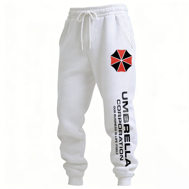 Resident Evil Umbrella Corporation Print Men's Fleece-lined Sweatpants Image - 3