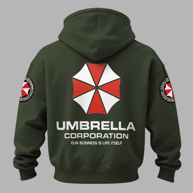 Resident Evil Umbrella Corporation Printed Fleece-lined Unisex Hoodie Image - 10