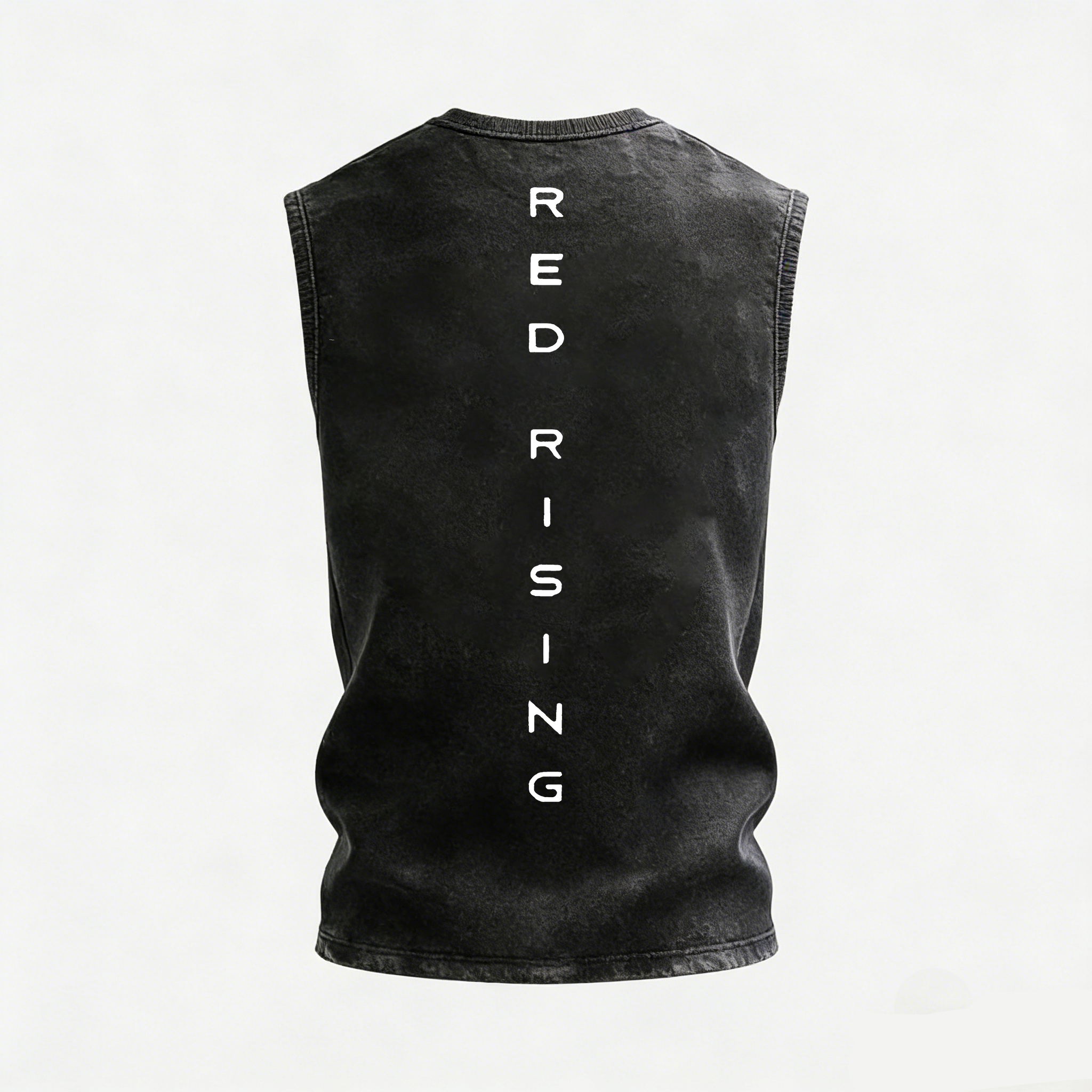 Red Rising Printed Men's Washed Vest Image - 4