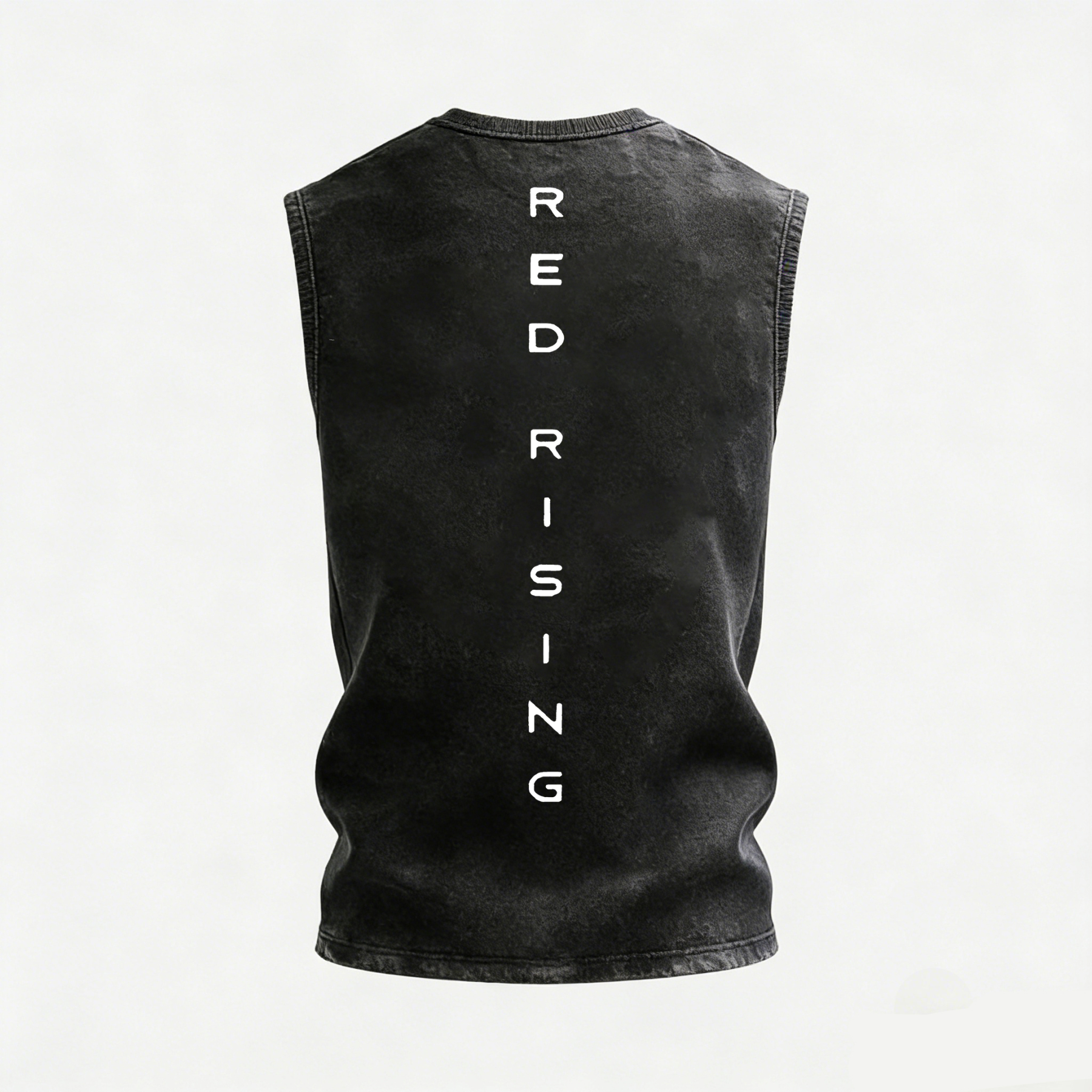 Red Rising Printed Men's Washed Vest Image - 4