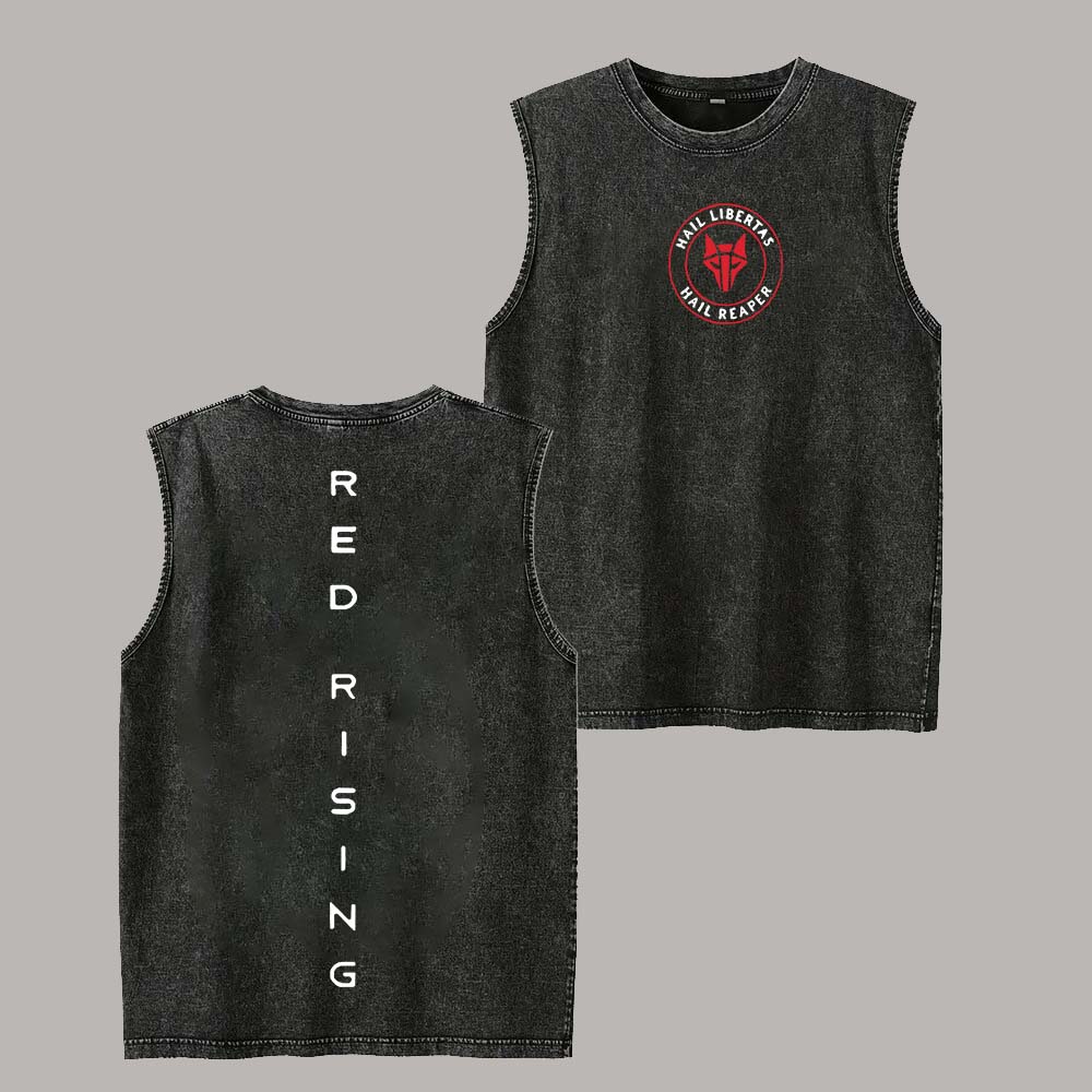 Red Rising Printed Men's Washed Vest
