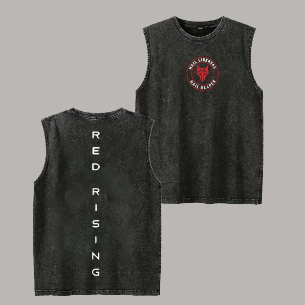 Red Rising Printed Men's Washed Vest