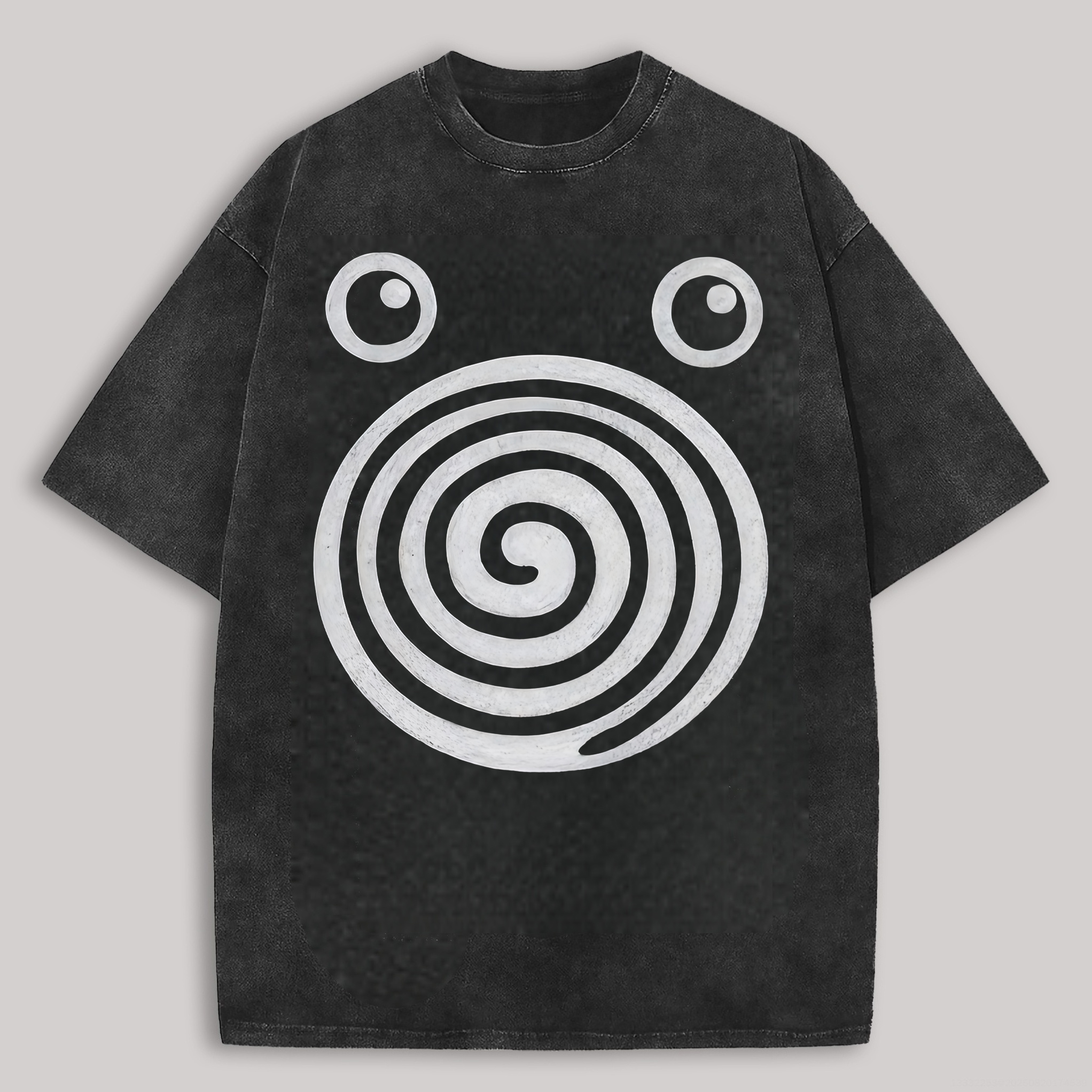  Poliwhirl Printed Unisex Washed T-Shirt Image - 1