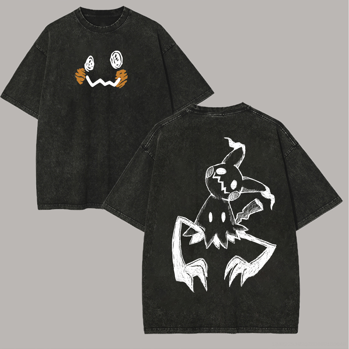 Pokémon Mimikyu Printed Unisex Washed T-Shirt Image - 1