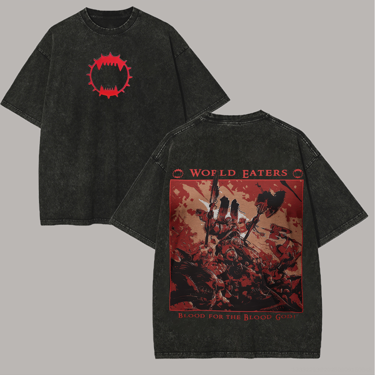 40k World Eaters Legion Printed Unisex Washed T-Shirt