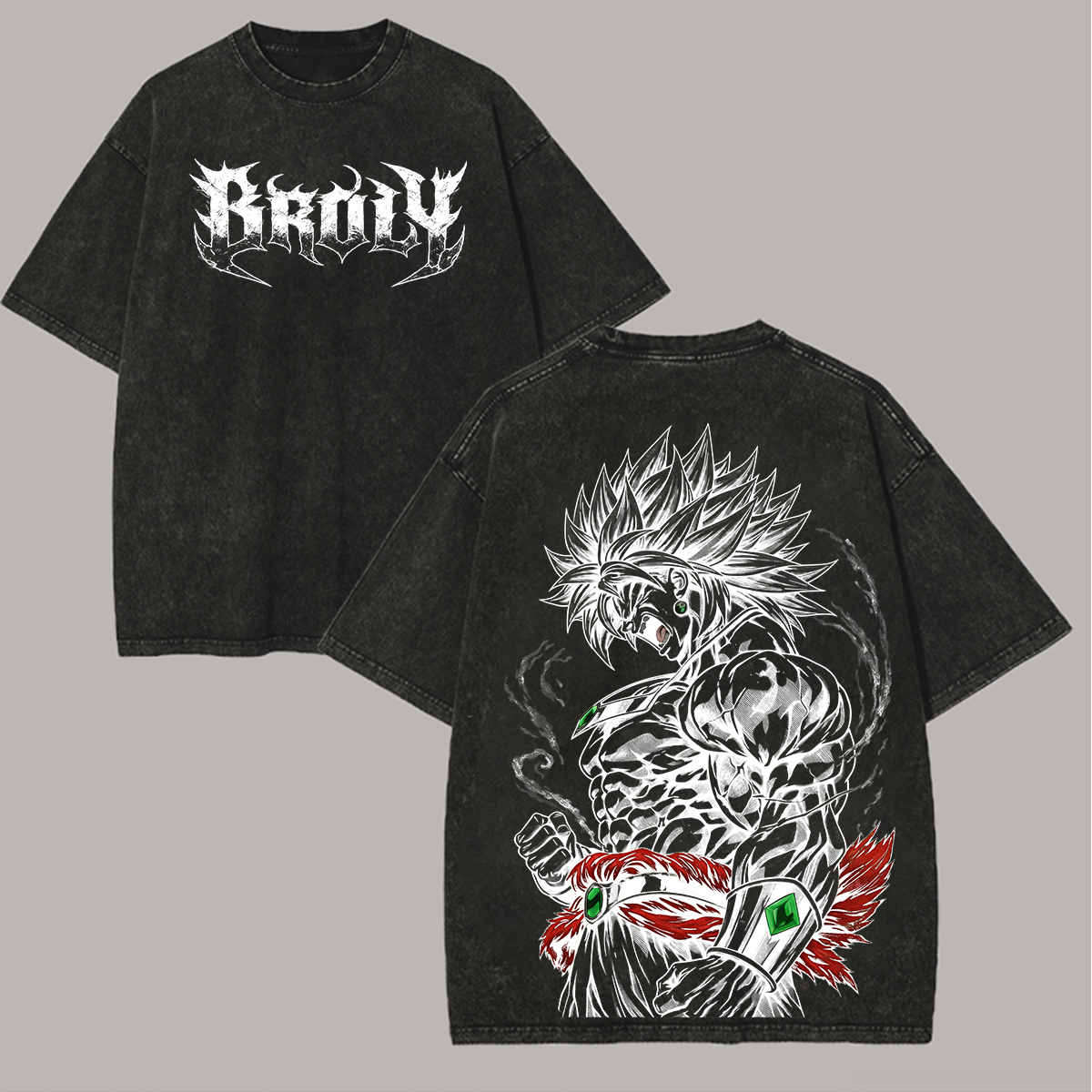 Dragon Ball Z Broly Printed Unisex Washed T-Shirt Image - 2