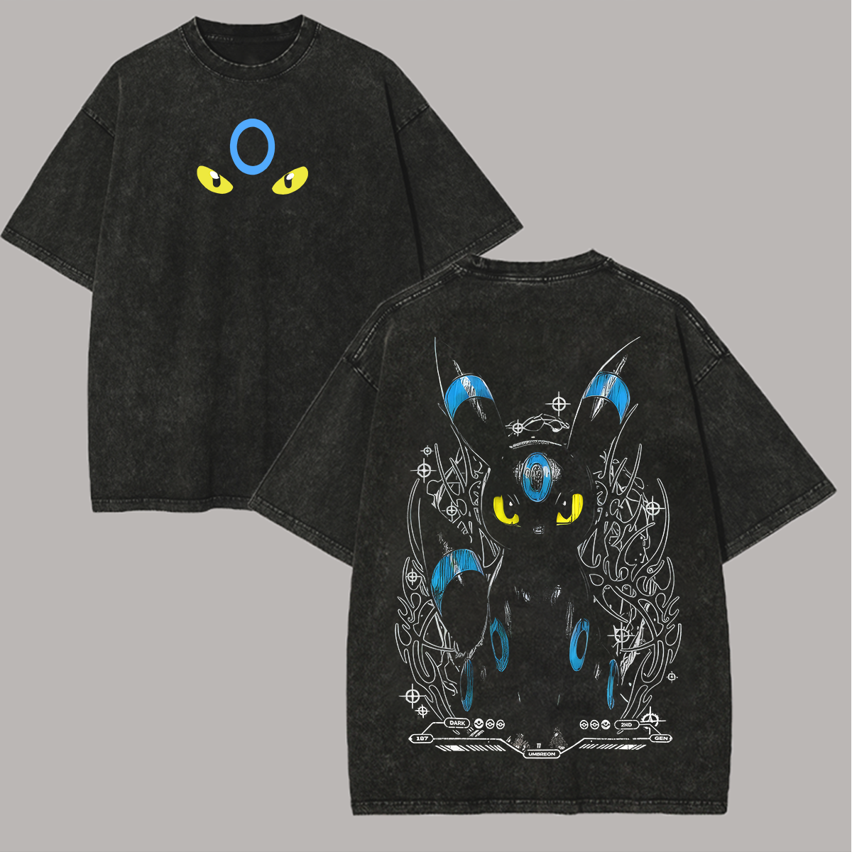  Umbreon Printed Unisex Washed T-Shirt Image - 1