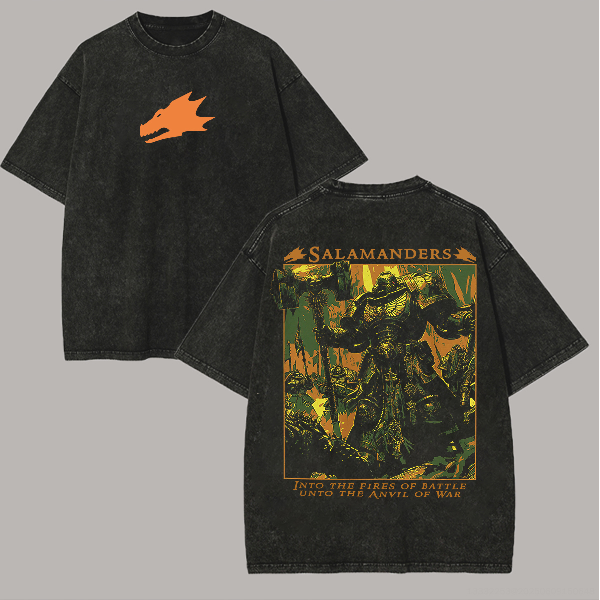 40K Salamanders Printed Unisex Washed T-Shirt