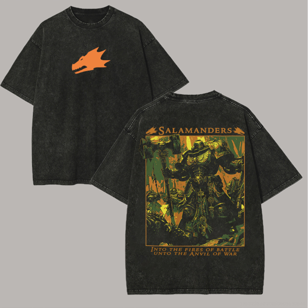 40K Salamanders Printed Unisex Washed T-Shirt