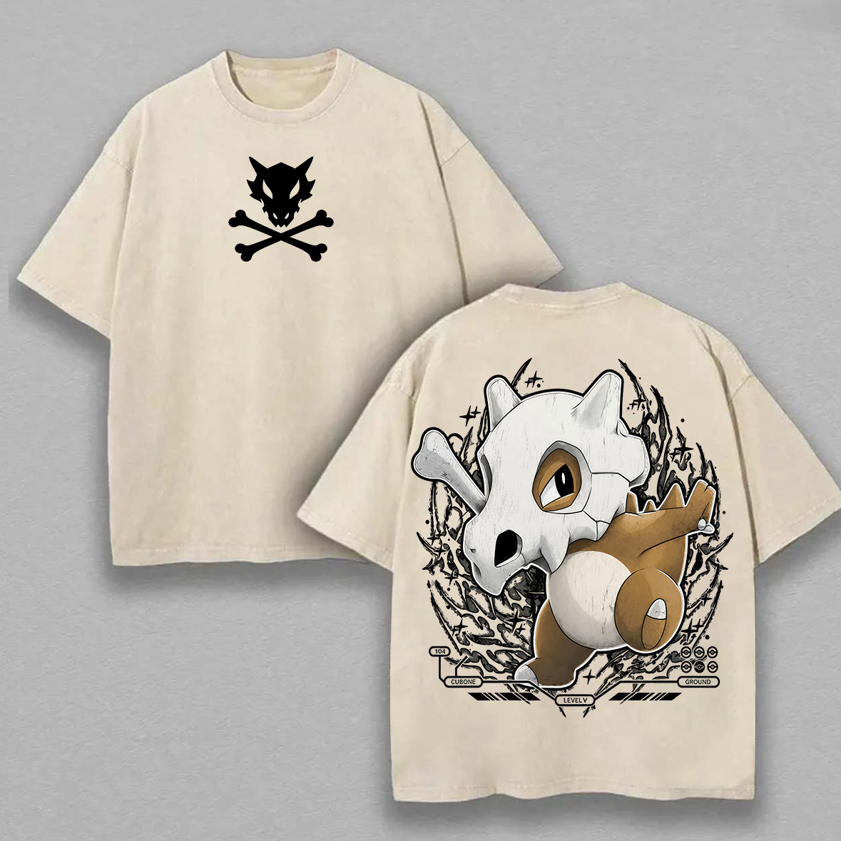  Cubone Printed Unisex Washed T-Shirt Image - 2