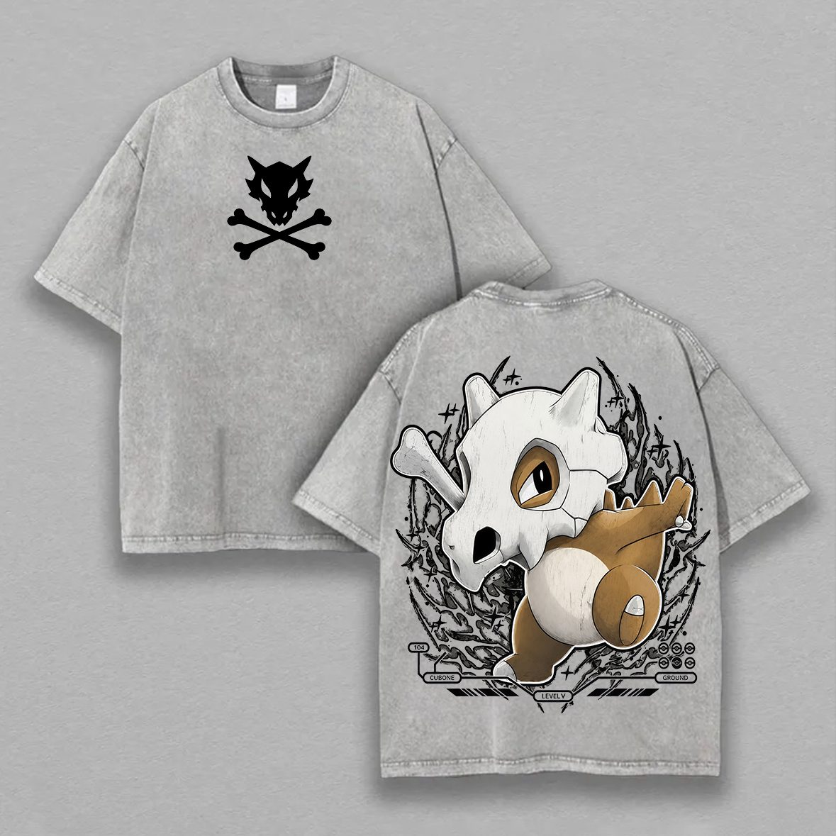  Cubone Printed Unisex Washed T-Shirt Image - 1