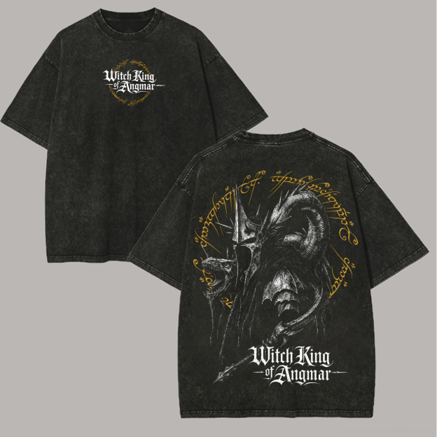LOTR Witch King of Angmar Printed Unisex Washed T-Shirt