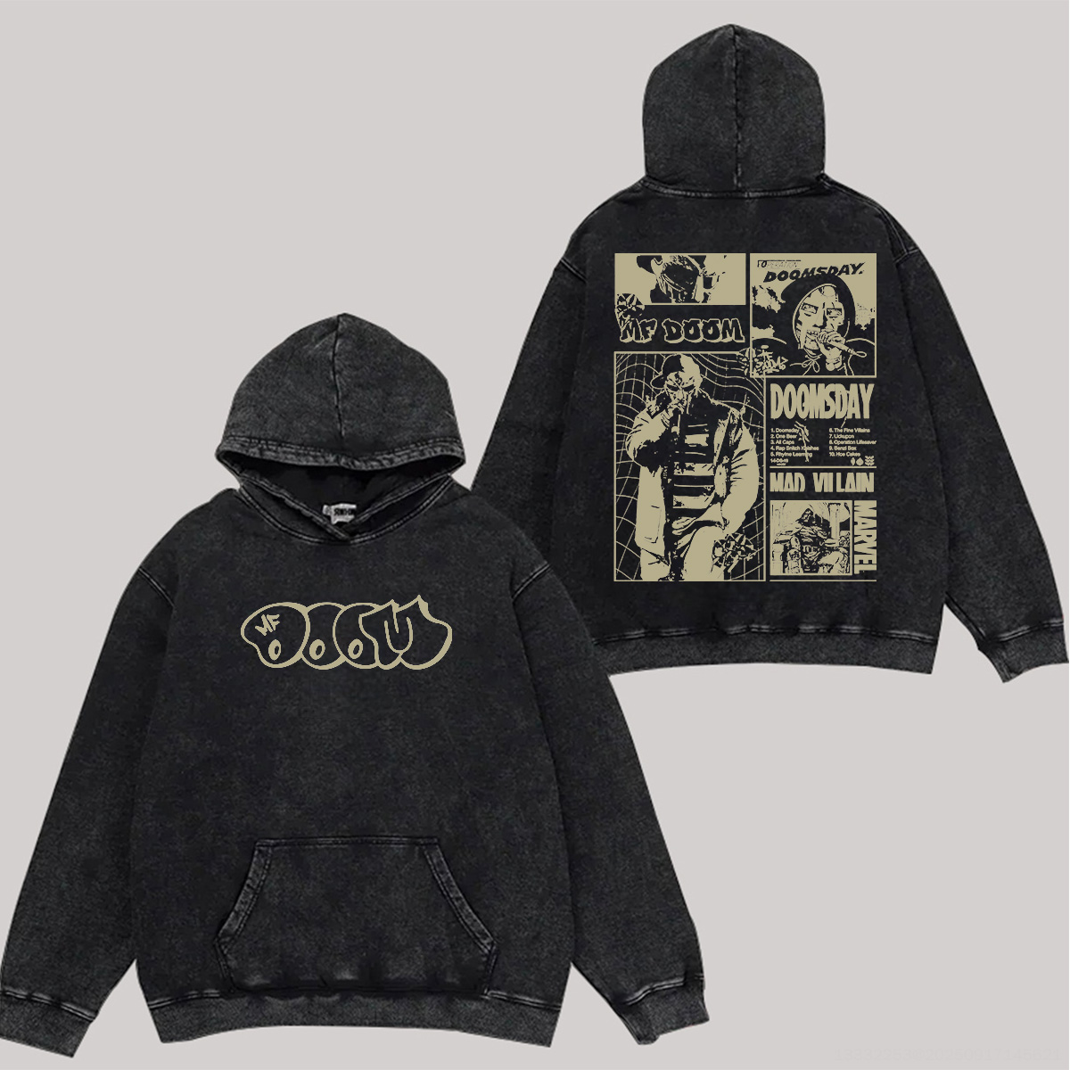 MF DOOM Printed Unisex Washed Hoodie