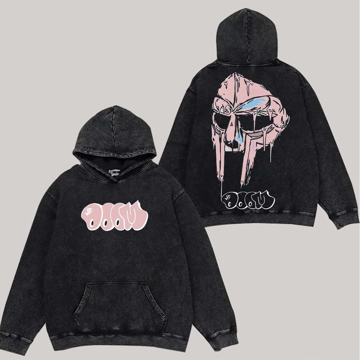 MF DOOM Mask Printed Unisex Washed Hoodie