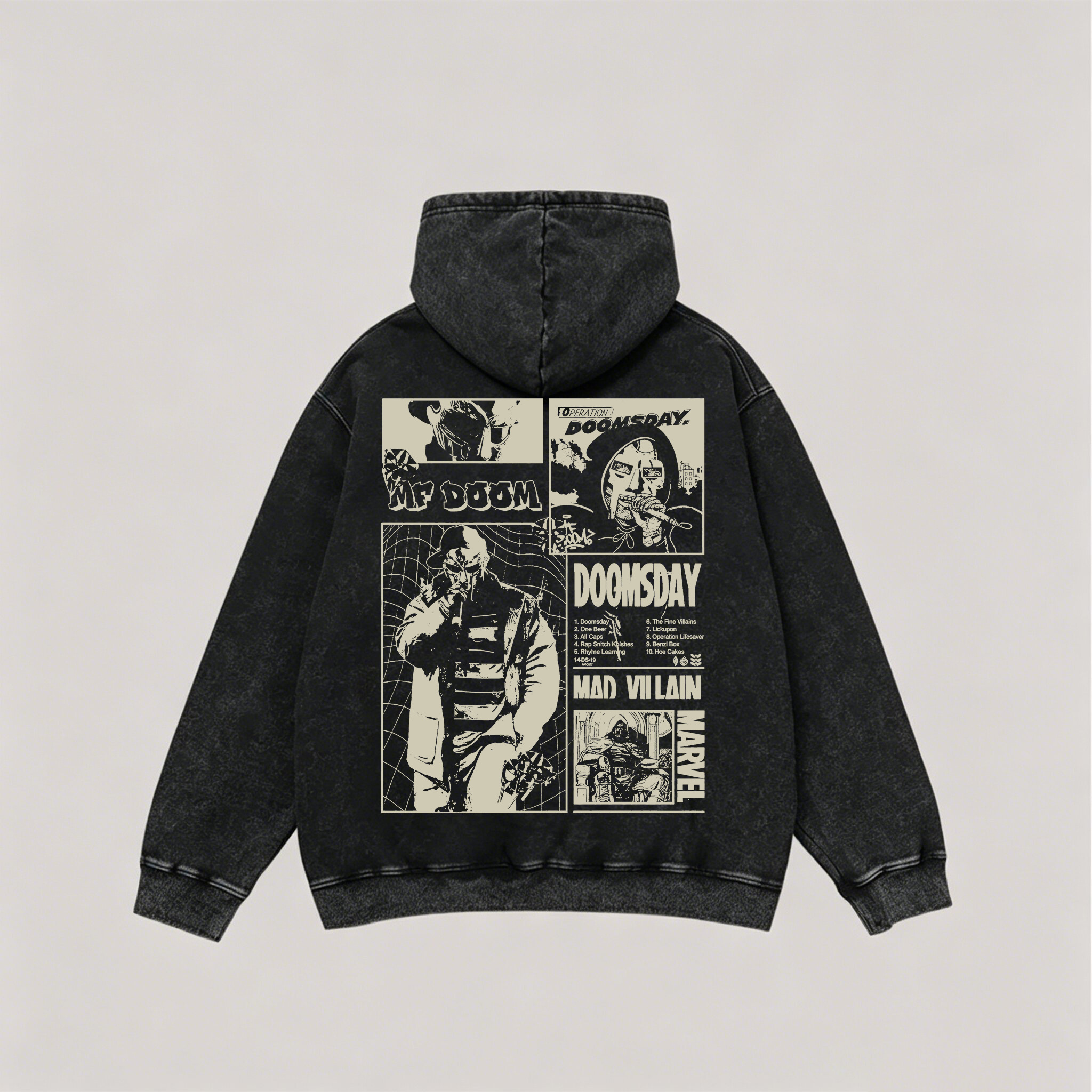 MF DOOM Operation: Doomsday & Madvillainy  Printed Unisex Washed Hoodie