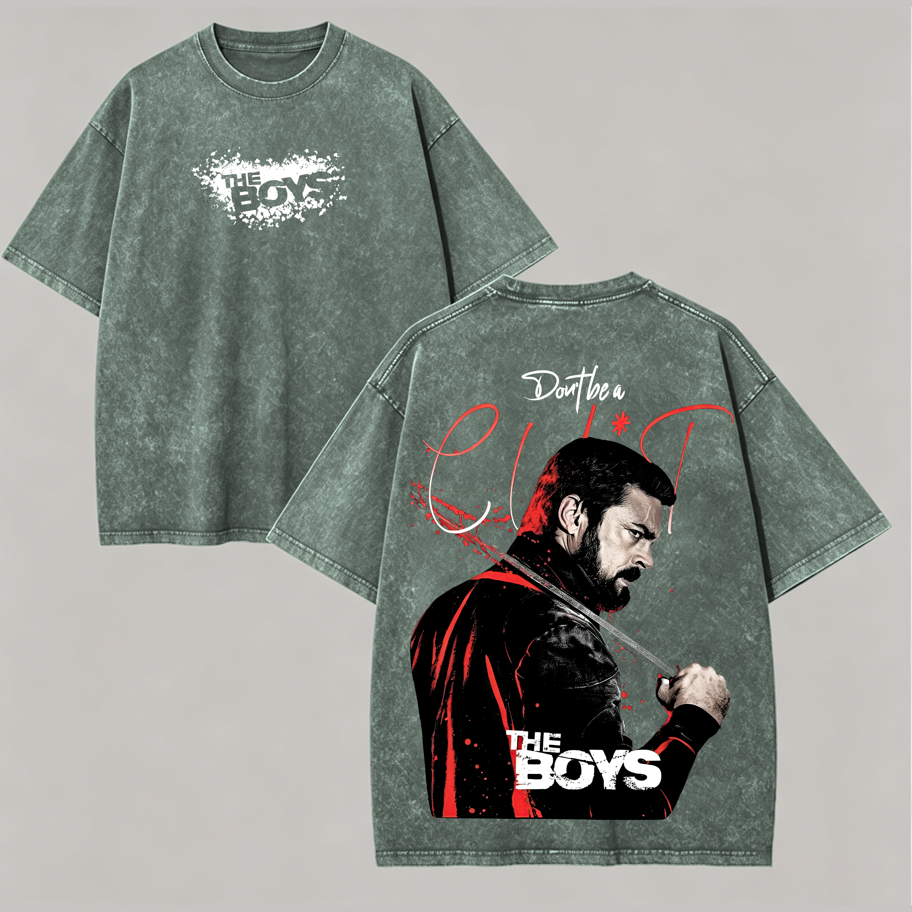 Billy Butcher Printed Unisex Washed T-Shirt Image - 7