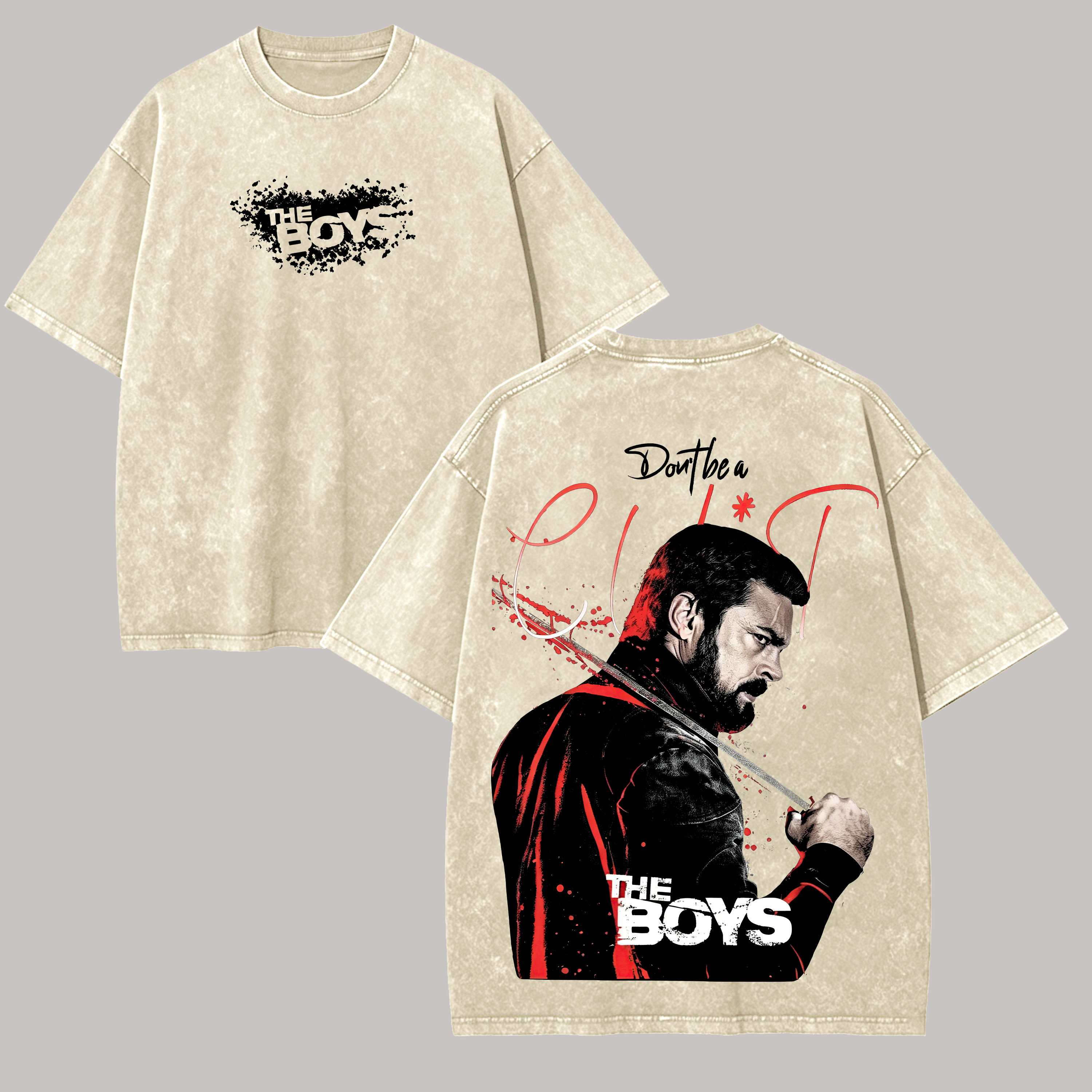 Billy Butcher Printed Unisex Washed T-Shirt Image - 3