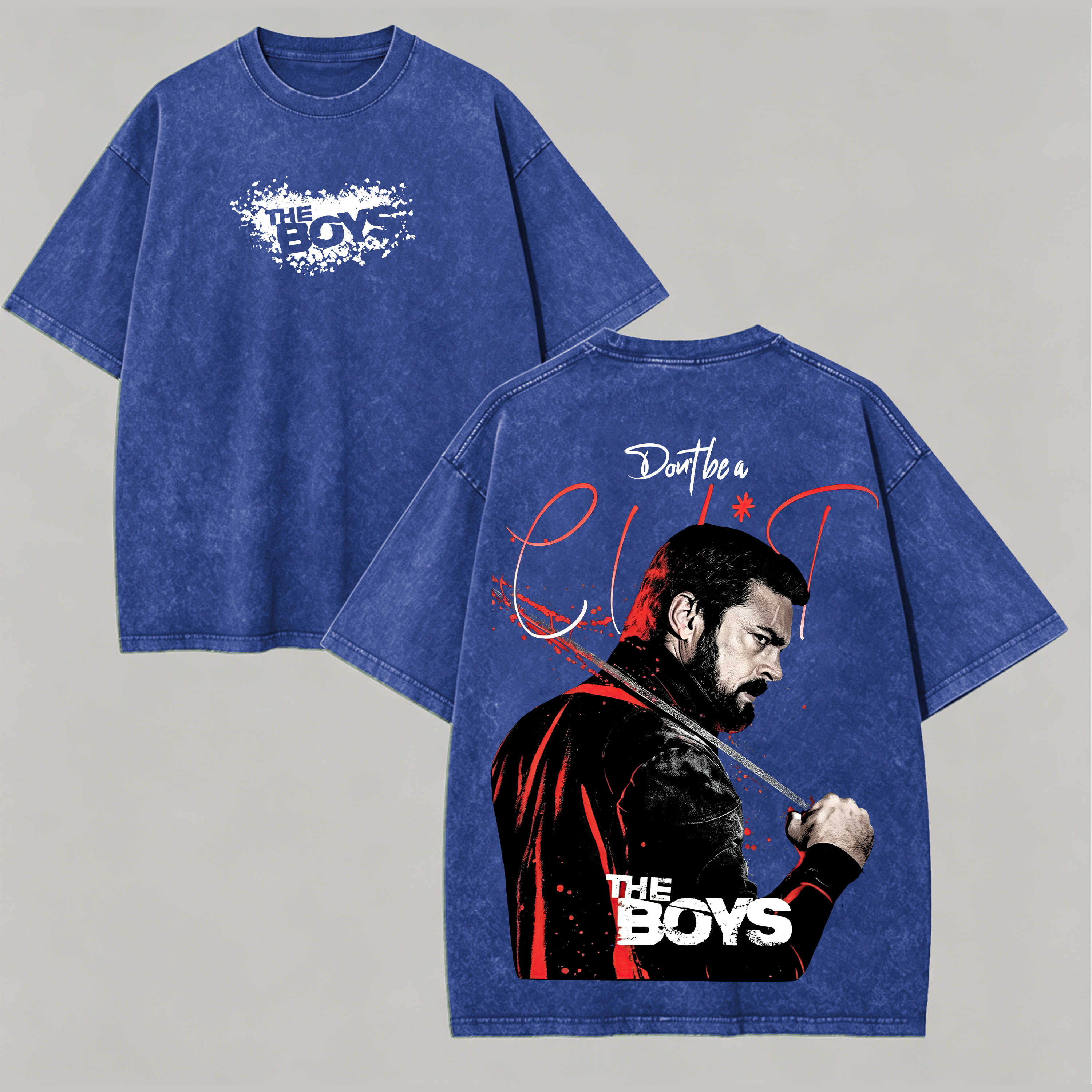 Billy Butcher Printed Unisex Washed T-Shirt Image - 6
