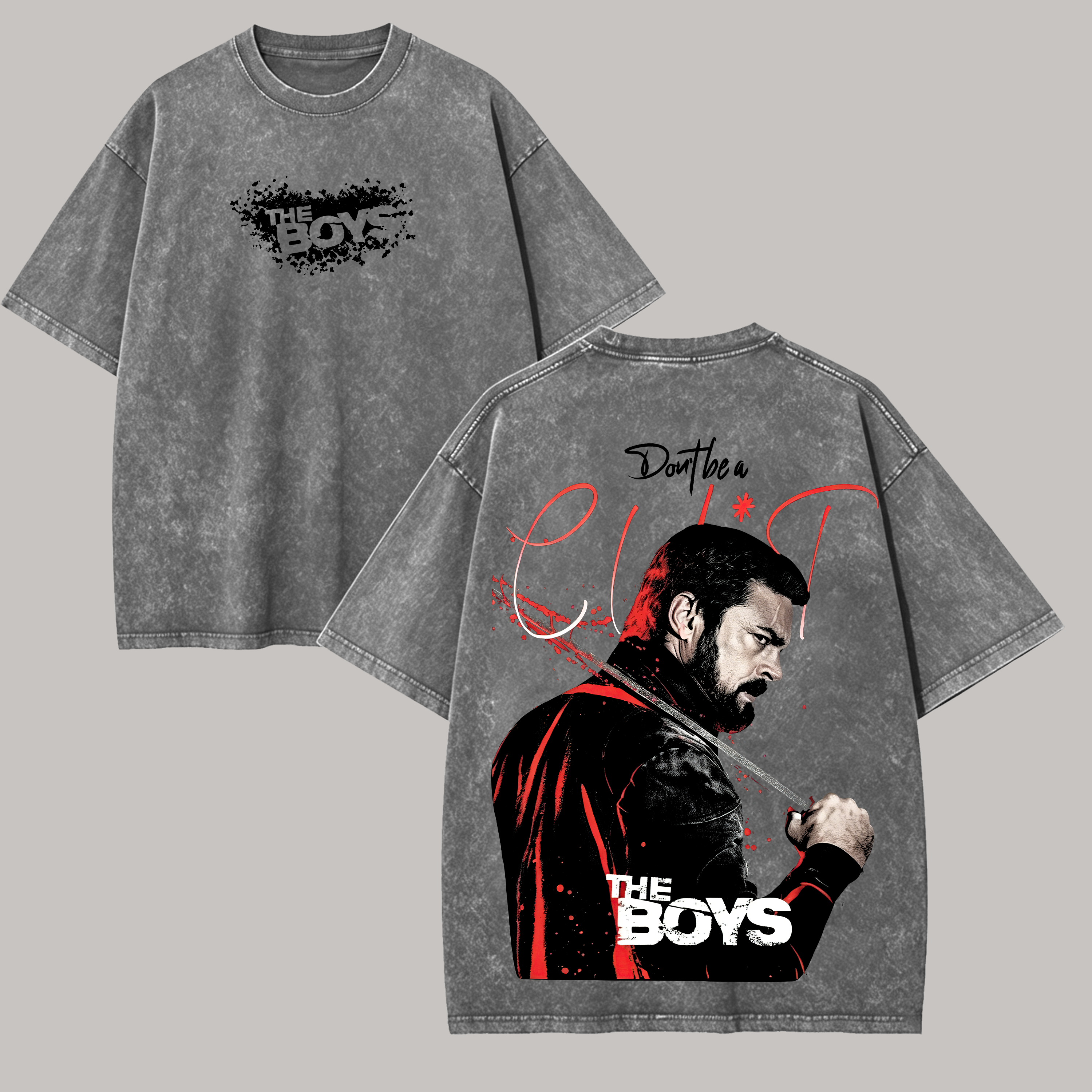 Billy Butcher Printed Unisex Washed T-Shirt Image - 2