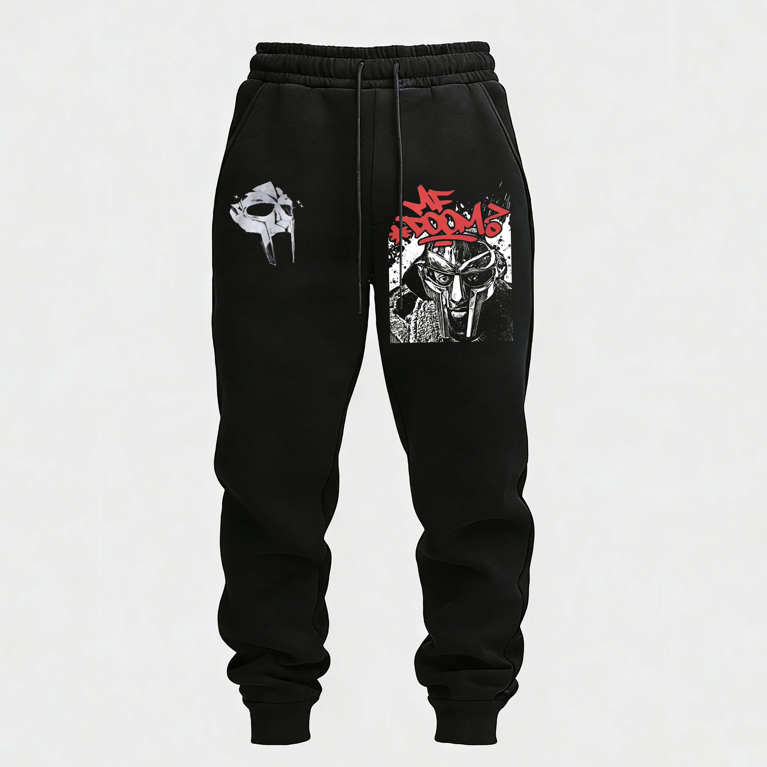 MF DOOM Metal Face Mask Print Men's Fleece-lined Sweatpants