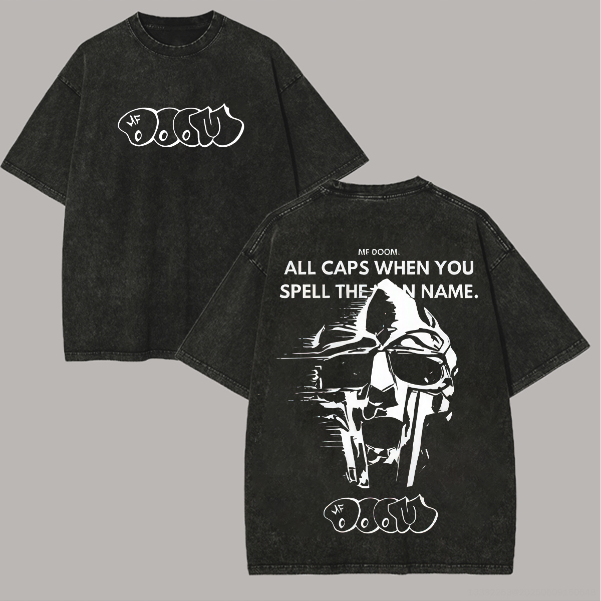 MF DOOM All Caps When You Spell The Man Name Printed Unisex Washed T-Shirt