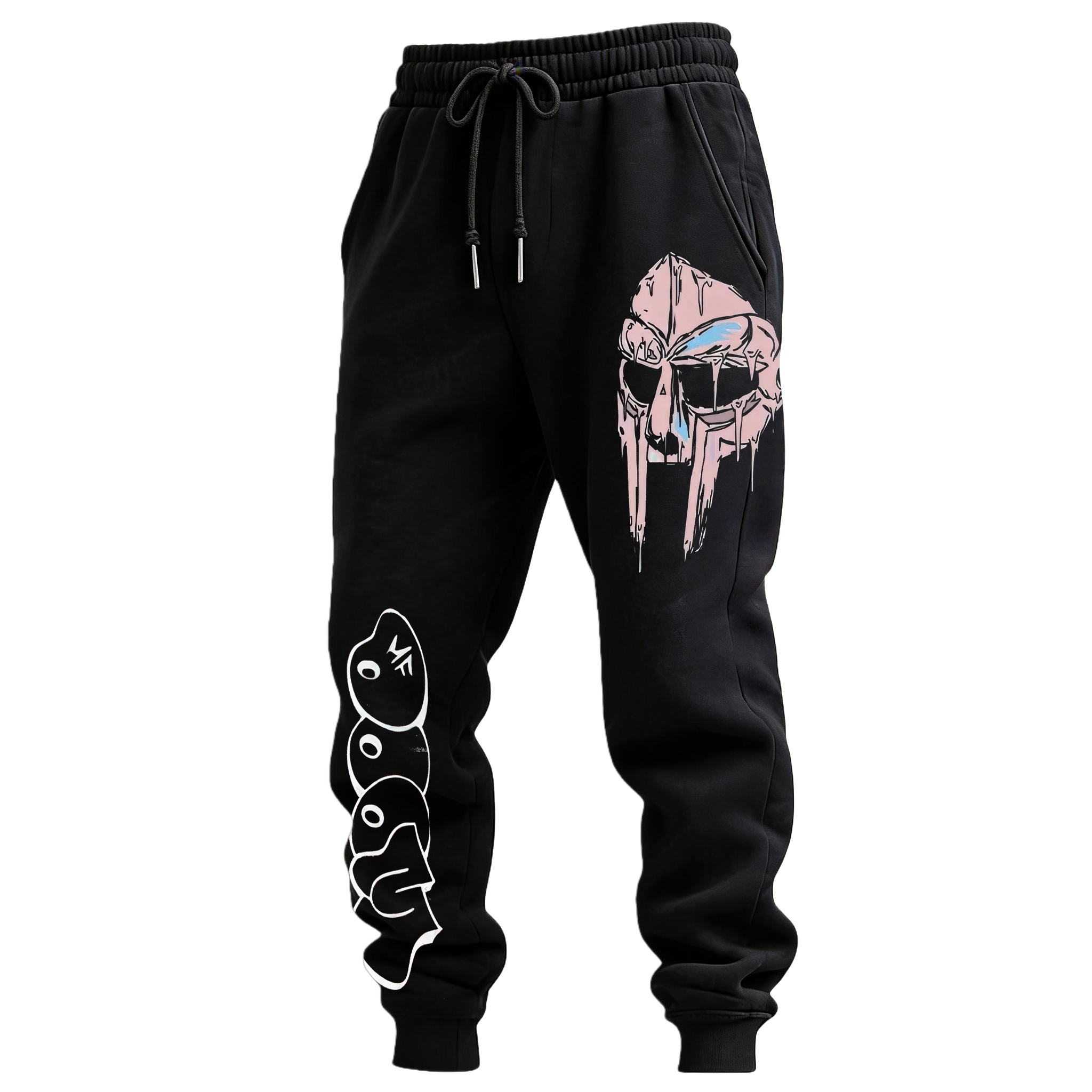 MF DOOM Metal Mask Print Men's Fleece-lined Sweatpants