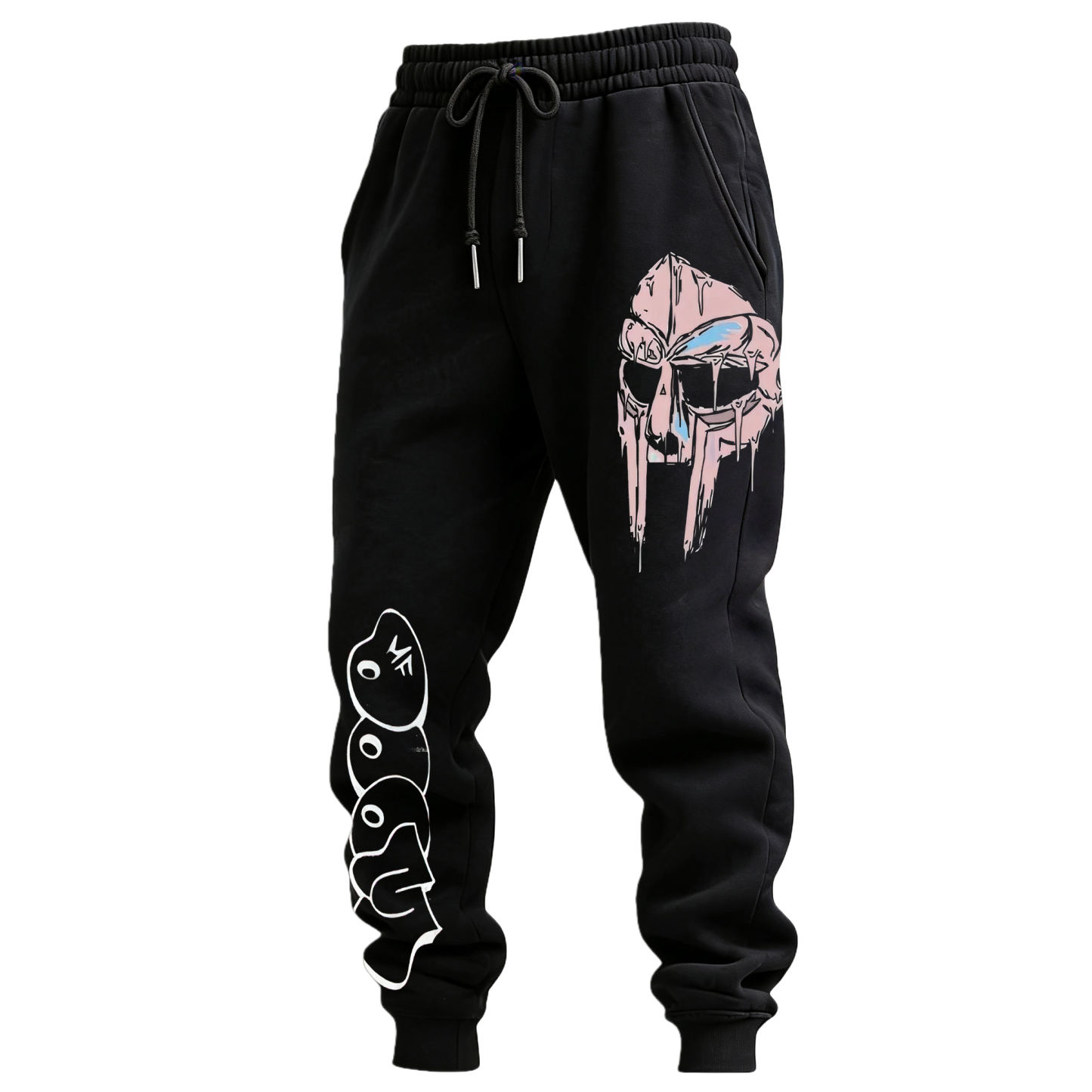 MF DOOM Metal Mask Print Men's Fleece-lined Sweatpants