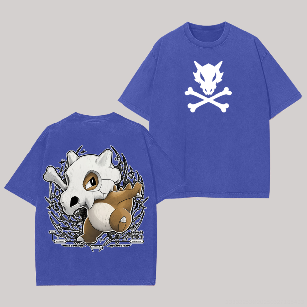  Cubone Printed Unisex Washed T-Shirt Image - 4