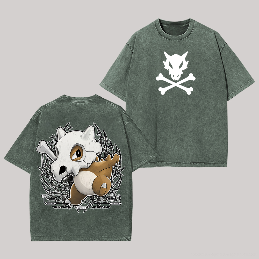  Cubone Printed Unisex Washed T-Shirt Image - 5