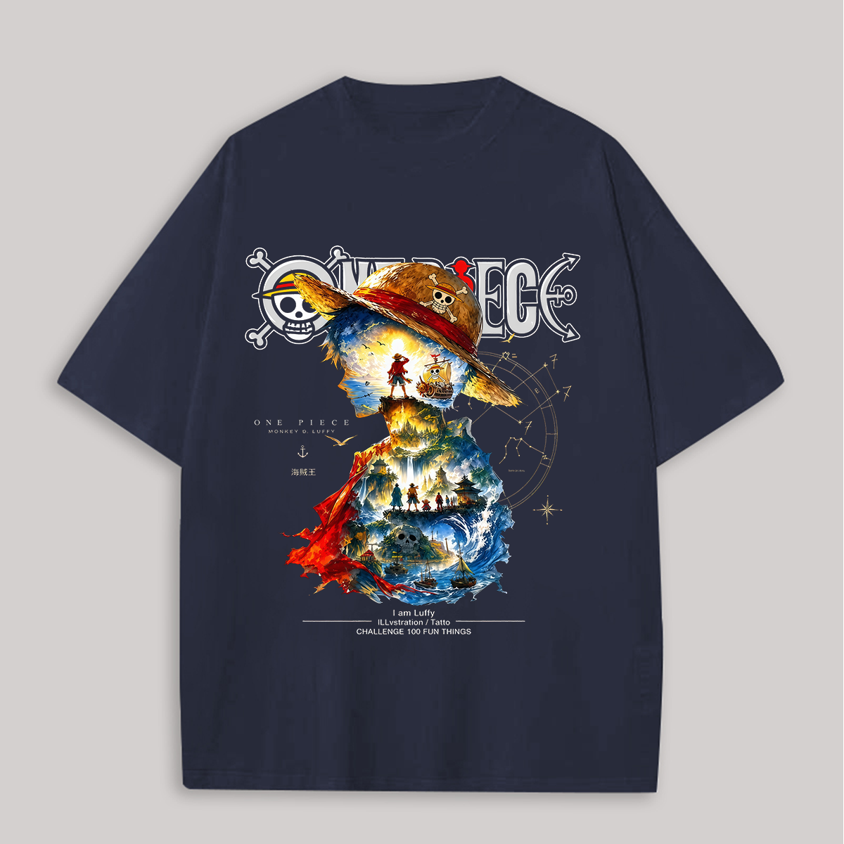 One Piece Printed Oversized Unisex T-shirt Image - 6