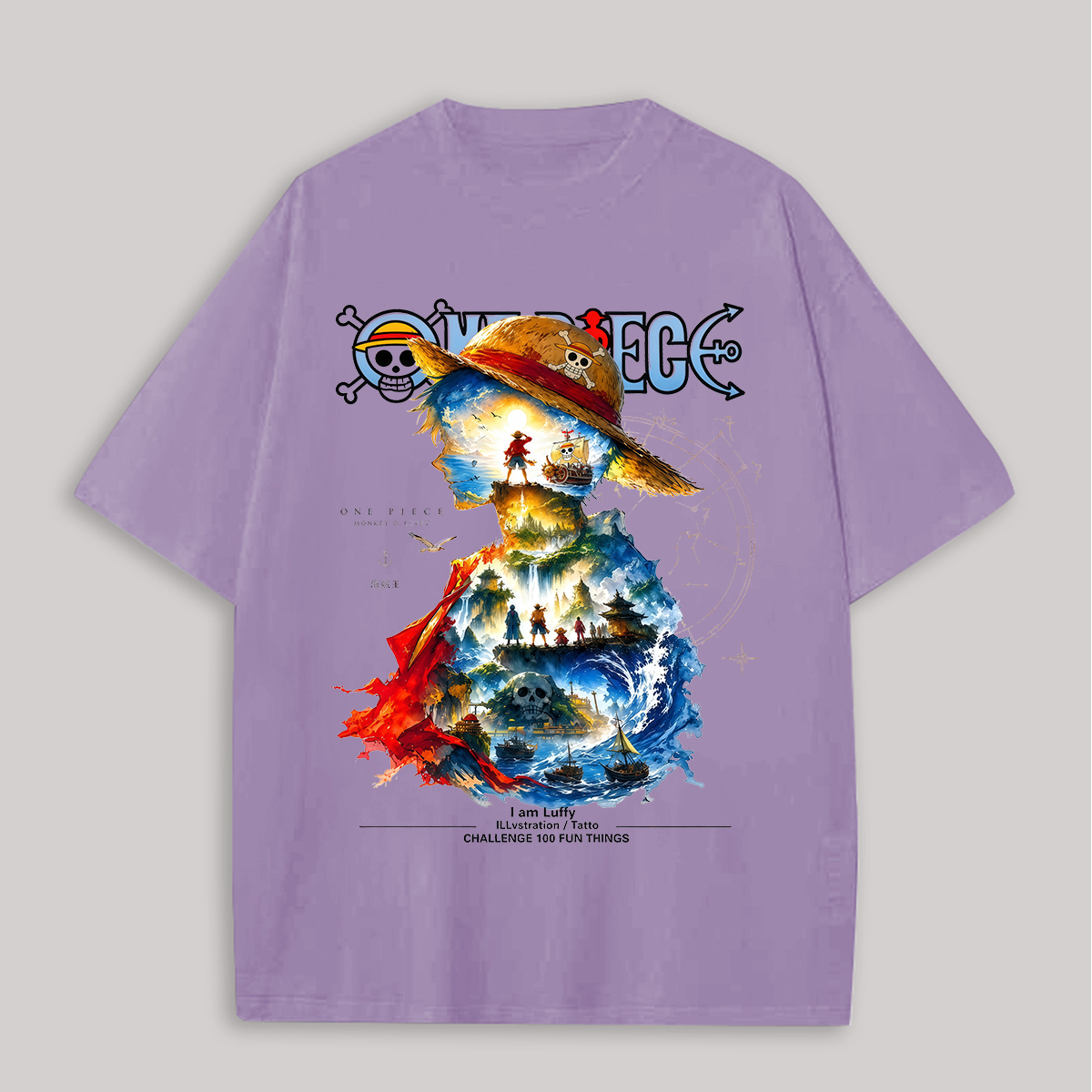 One Piece Printed Oversized Unisex T-shirt Image - 7