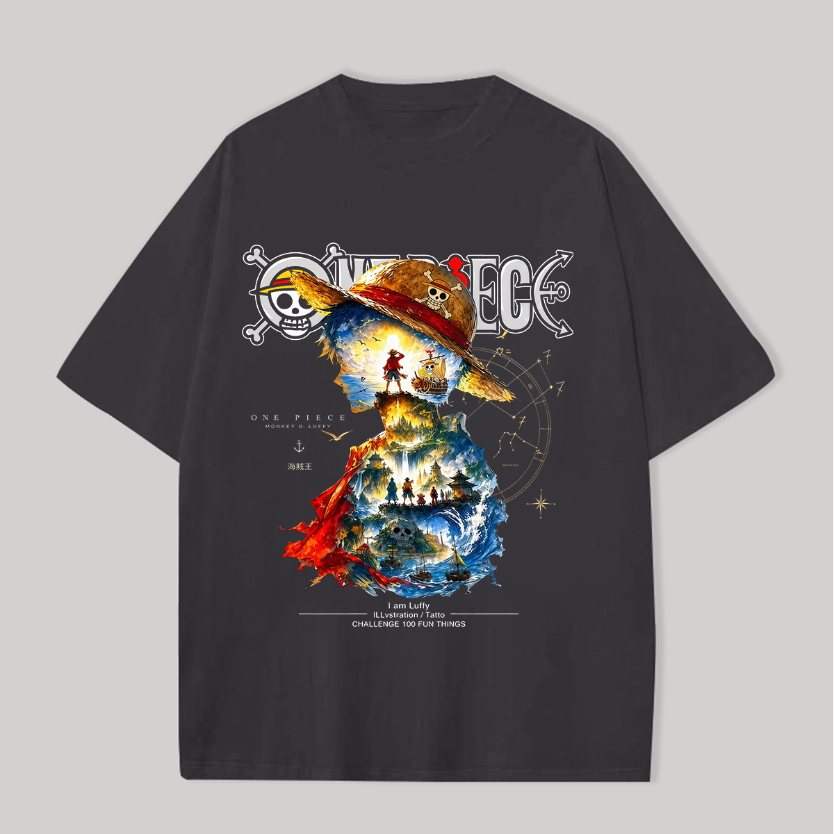 One Piece Printed Oversized Unisex T-shirt Image - 9