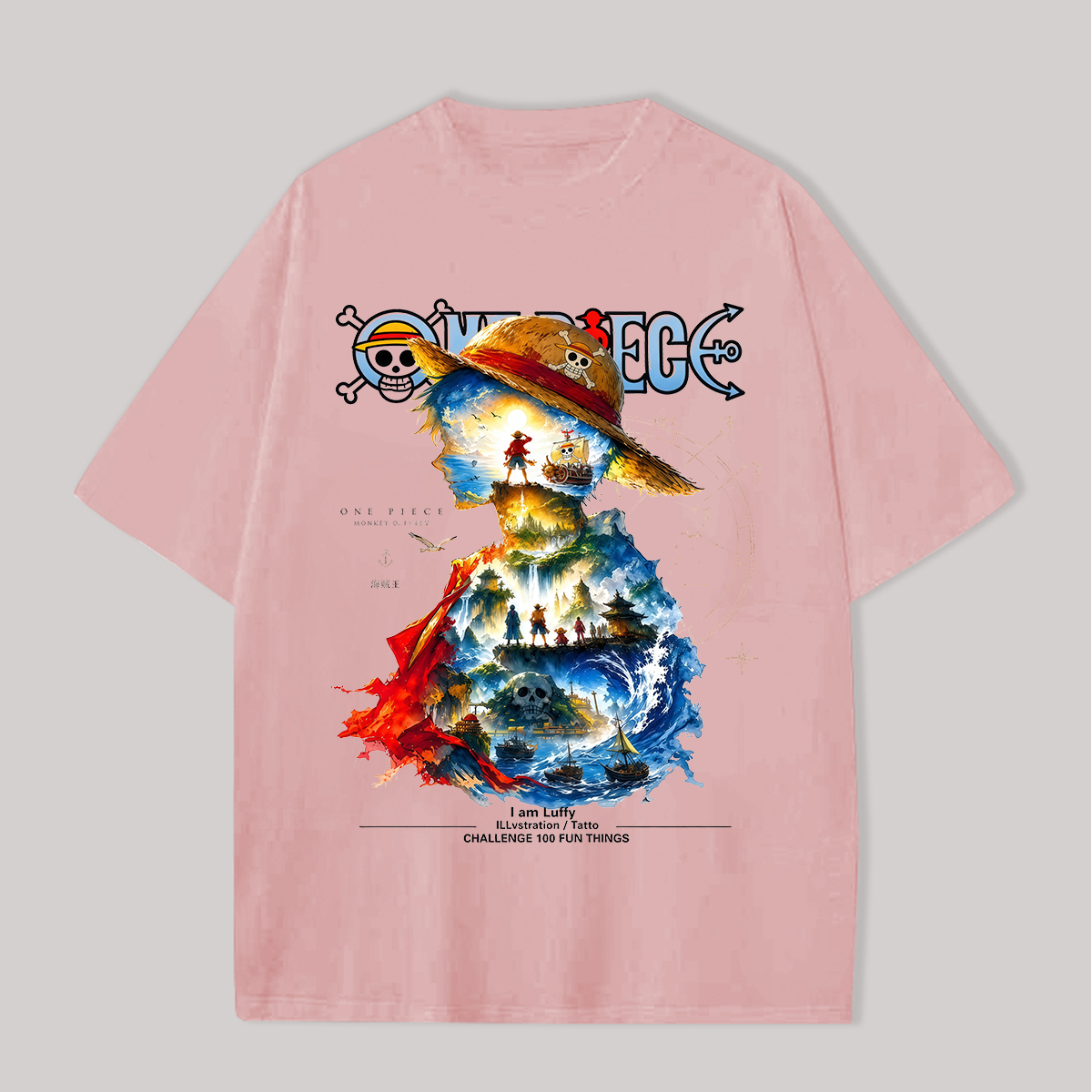 One Piece Printed Oversized Unisex T-shirt Image - 11