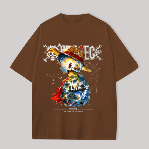 One Piece Printed Oversized Unisex T-shirt Image - 12